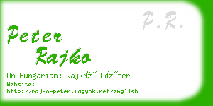 peter rajko business card